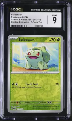 CGC 9 SET - BULBASAUR CHARMANDER SQUIRTLE PIKACHU - POKEMON 151 COSMO ENGLISH - Image 2