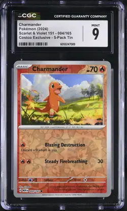 CGC 9 SET - BULBASAUR CHARMANDER SQUIRTLE PIKACHU - POKEMON 151 COSMO ENGLISH - Image 3