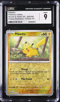 CGC 9 SET - BULBASAUR CHARMANDER SQUIRTLE PIKACHU - POKEMON 151 COSMO ENGLISH - Image 5