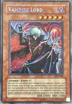 Vampire Lord DCR-000 Dark Crisis-Unlimited Edition Secret Rare YuGiOh TCG Card - Image 1