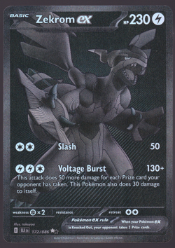 Zekrom ex BWR 172/086 Black Bolt Pokemon TCG Card NM - Image 3