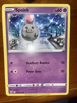 Pokemon TCG Spoink Card Sword & Shield Battle Styles 055/163 NM 2021 - Image 1