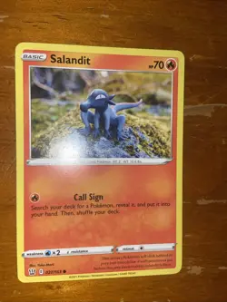 Pokemon TCG Salandit Card Sword & Shield Battle Styles 027/163 NM 2021 - Image 1