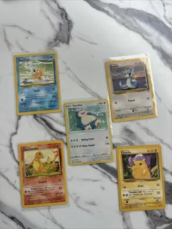 Pokemon TCG Snorlax Rare Promo + Vintage Base Set Cards - Image 1