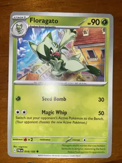 Pokemon TCG Floragato Card Paldea Evolved Scarlet Violet 014/193 Excellent 2023 - Image 1