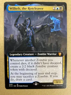 MTG 1x EXTENDED ART Wilhelt, the Rotcleaver # 40 Midnight Hunt Magic the x1 NM - Image 1