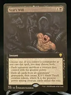 Magic the Gathering MTG Commander Legends Szat's Will Extended Art - Rare - Image 1