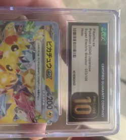 ✨✨✨ CGC 10 PRISTINE Pikachu ex 033/106 Super Electric Breaker Pokemon Card Jap - Image 3