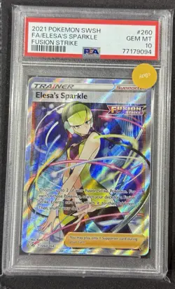 2021 POKEMON SWORD & SHIELD FUSION STRIKE #260 FULL ART/ELESA'S SPARKLE PSA 10 - Image 1