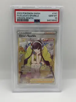 2023 POKEMON SWORD & SHIELD CROWN ZENITH #147 FULL ART/ELESA'S SPARKLE PSA 10 - Image 1