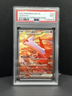 Pokemon Latias EX TCG Surging Sparks 239/191 Special Illustration Rare PSA 9 - Image 1