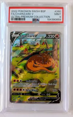 PSA 9 MINT Charizard V UPC Promo Holo Pokemon SWSH260 - Image 1