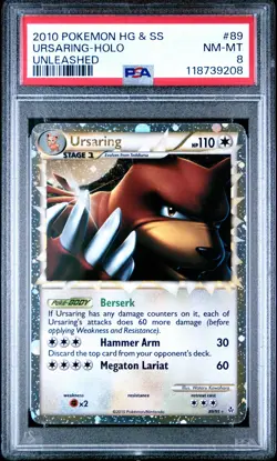 2010 POKEMON UNLEASHED URSARING PRIME #89 ULTRA RARE HOLO PSA 8 NM-MT #118739208 - Image 1