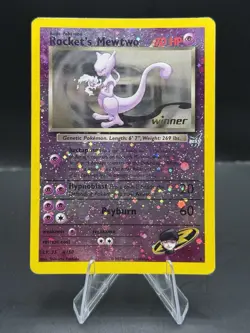 Pokemon Rocket's Mewtwo - 2003 Best of Game Promo #8 - Winner Stamp Reverse Holo - Image 1