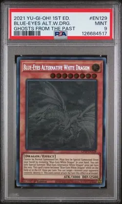 2021 Yu-Gi-Oh! Blue-Eyes Alternative White Dragon GFTP-EN129 Ghost Rare PSA 9 - Image 1