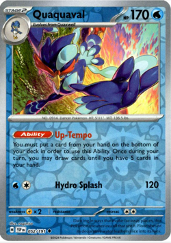 Quaquaval 052/191 | Surging Sparks | Uncommon Reverse Holo | NM Pokemon Card - Image 1