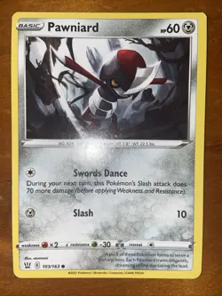Pokemon TCG Pawniard Card Sword & Shield Battle Styles 103/163 NM 2021 - Image 1