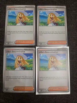 4x Lillie's Determination 119/132 Pokemon TCG: Mega Evolutions Cards - Image 1