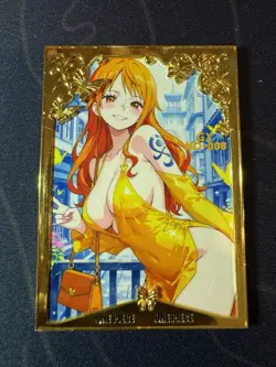 Yellow Dress Nami Diamond Card Metal Beautiful Waifu Doujin Case Prize One Piece - Image 1