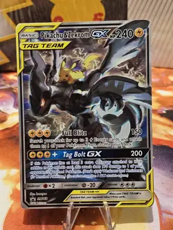 Pokemon TCG Pikachu & Zekrom GX Sun Moon Team Up SM168 Holo Promo Near Mint - Image 1
