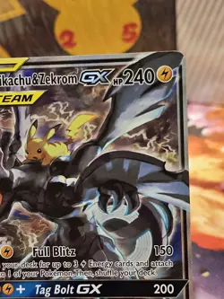 Pokemon TCG Pikachu & Zekrom GX Sun Moon Team Up SM168 Holo Promo Near Mint - Image 2