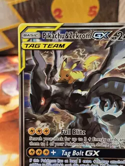 Pokemon TCG Pikachu & Zekrom GX Sun Moon Team Up SM168 Holo Promo Near Mint - Image 3