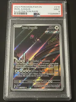Pokemon TCG Iron Jugulis Paradox Rift 216/182 Holo Illustration Rare - PSA 9 - Image 1