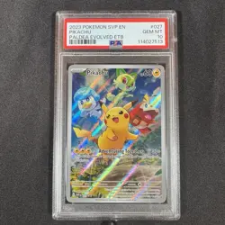 2023 POKEMON SVP EN-SV PALDEA EVOLVED ETB PROMO #027 PIKACHU PSA 10 - Image 1