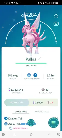 Pokemon Go Legendary Shiny Palkia ( High CP ) - Image 1