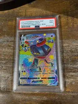 POKEMON 2021 Shining Fates Prem Coll ox Full Art DRAGAPULT Vmax Promo #097 PSA 9 - Image 1