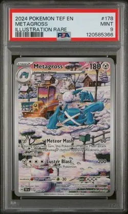 2024 POKEMON TEF EN-TEMPORAL FORCES ILLUSTRATION RARE #178 METAGROSS PSA 9 - Image 1