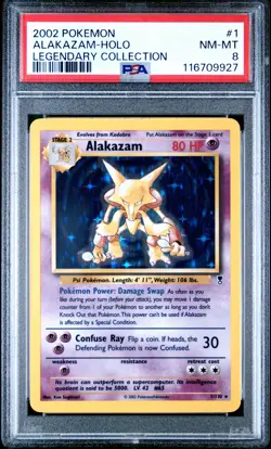 2002 Pokemon Legendary Collection #1 Alakazam-Holo Legendary Collection PSA 8 - Image 1