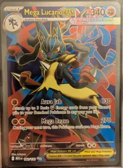 ENGLISH Mega Lucario ex 160/132 Ultra Rare Full Art Pokemon Mega Evolution NM - Image 1