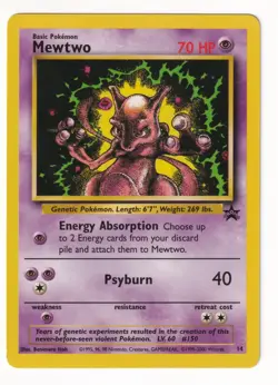 Mewtwo 14 WOTC Black Star Promo - Pokemon Card LP - Image 1