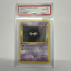 Pokemon PSA 10 GEM MINT Gastly 1st Edition Base Set Shadowless 1999 Card 50/102 - Image 1