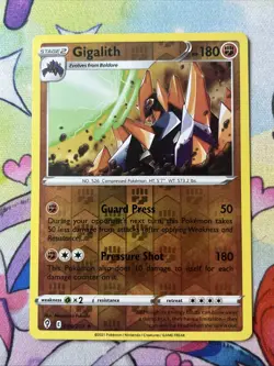 POKEMON CARD Gigalith 088/203 - Reverse Holo Rare SWSH Evolving Skies - NM 2021 - Image 1