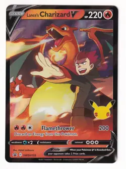 Lances Charizard V SWSH133 Regular Sized Black Star Promo Pokemon Card NM - Image 1