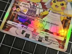 Pikachu Wedding Fan Made Pokemon Card, Customize Your Text, Full Art Holo - Image 5