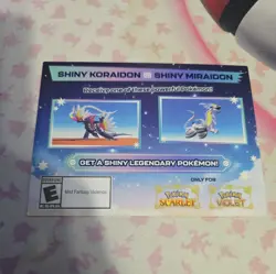 Shiny Koraidon & Miraidon Pokemon Scarlet Violet Code Card - Gamestop - Image 1