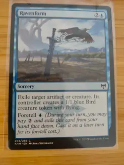 MTG Ravenform 072 Kaldheim M/NM Free UK P&P - Image 1