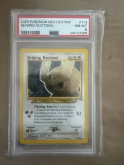 PSA 8 Pokemon Shining Noctowl 110/105 Neo Destiny Secret Rare Holo - Image 1