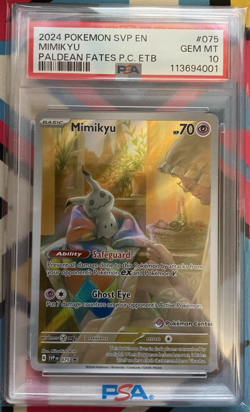 2024 POKEMON SVP EN-SV BLACK STAR PROMO POKEMON CENTER #075 MIMIKYU PSA 10 - Image 1