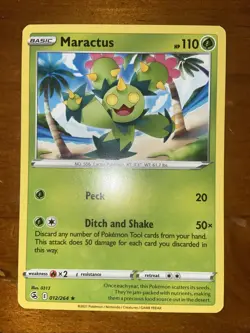 Pokemon TCG Maractus Card Fusion Strike Sword And Shield 012/264 NM 2021 Rare - Image 1