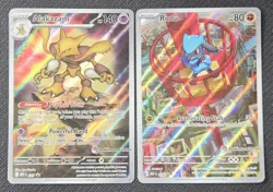 Pokemon Center Riolu and Alakazam Stamped Promo 009 010 Mega Evolution Cards - Image 1