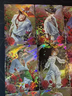 One Piece 9 Collectible Character Anime Cards CCG Boa Rose Garden Sabo Uta - Image 2