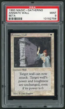 1993 MTG Magic the Gathering Card Beta Animate Wall PSA 9 Gaming Card - Image 1