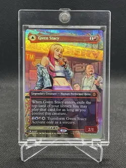 Magic The Gathering Gwen Stacy (0202) (Borderless) Foil Marvel's MTG Spider-Man - Image 1