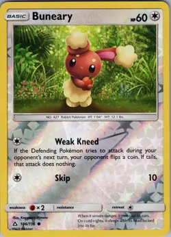 Buneary 106/156 Common - Pokemon TCG SM: Ultra Prism - Reverse Holo (NM) - Image 1