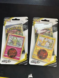 Pokemon Sun & Moon Team Up Lot of 2 Sealed Blisters - Venusaur & Celebi Art Set - Image 1