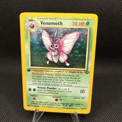 Pokemon TCG Venomoth 13/64 Jungle Holo Rare 1st Edition 1999 - Image 1